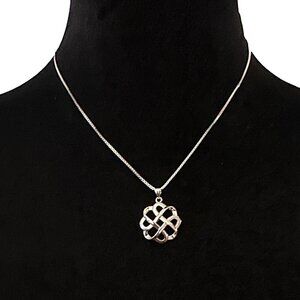 Celtic Knot Necklace Silver Tone Adjustable Length